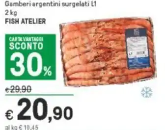 Iper La Grande Fish Atelier Gamberi arbentini surgelati L1 2 kg offerta