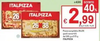 Iper La Grande Italpizza Pizza surgelata 26x38 gusti assortiti 530 g a 570 g offerta