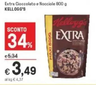 Iper La Grande Kellogg's Extra Cioccolato e Nocciole 800 g offerta