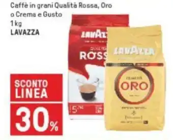 Iper La Grande Lavazza Caffè in grani Qualità Rossa, Oro o Crema e Gusto 1 kg offerta
