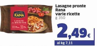 Sigma Rana Lasagne Pronte Varie Ricette g 350 offerta