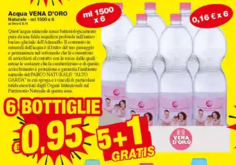 Prix Quality Vena D'Oro Acqua Naturale 1500ml x 6 offerta