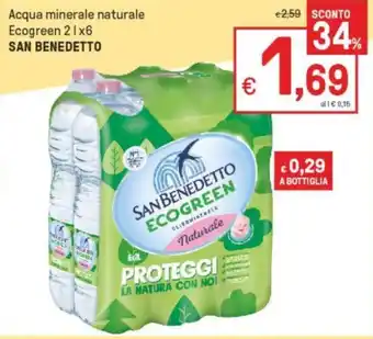 Iper La Grande San Benedetto Acqua minerale naturale Ecogreen 2 l x6 offerta