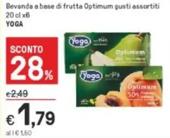 Iper La Grande Yoga Bevanda a base di frutta Optimum gusti assortiti 20 cl x6 offerta