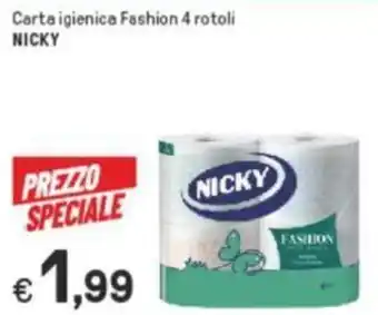 Iper La Grande Nicky Carta igienica Fashion 4 rotoli offerta