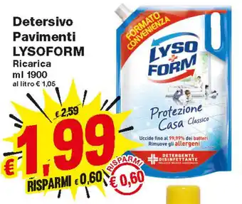 Prix Quality Lysoform Detersivo Pavimenti 1900ml offerta