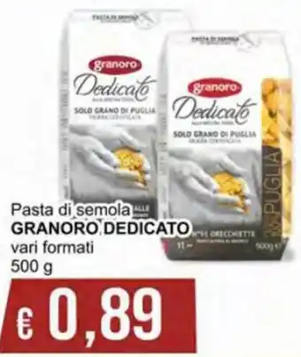 Granoro Dedicato Pasta di semola vari formati 500 g
