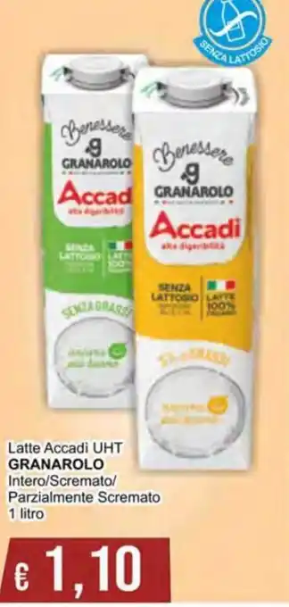 Granarolo Latte Accadì UHT Intero/Scremato/Parzialmente Scremato 1 litro