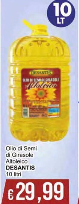 Desantis Olio di Semi di Girasole Altoleico 10 litri