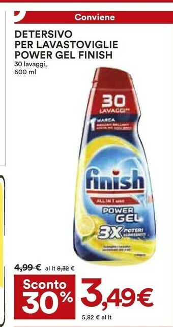 Coop Finish Detersivo Per Lavastoviglie Power Gel offerta