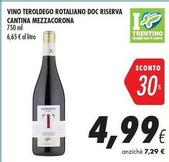 Coop Mezzacorona Teroldego Rotaliano DOC 750 G(ml) offerta