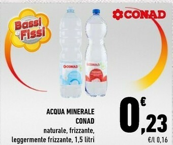 Conad Conad - Acqua Minerale Naturale Leggermente Frizzante 1500 G(ml) offerta