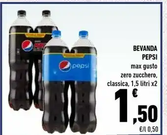 Conad Pepsi Pepsi - Max Zero Zucchero 1500 G(ml) offerta