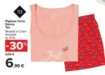 Carrefour Market Tex Pigiama Corto Donna offerta