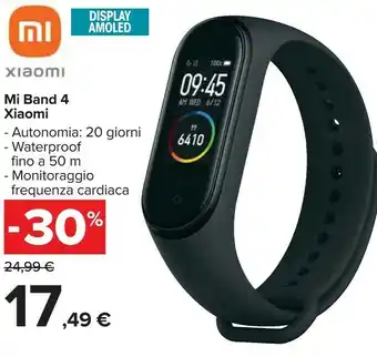 Carrefour Market Xiaomi Mi Band 4 AMOLED Tracciatore Di Attività Da Braccio 2,41 Cm (0.95") Nero offerta