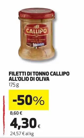 Ipercoop Filetti di tonno callipo all'olio di oliva offerta