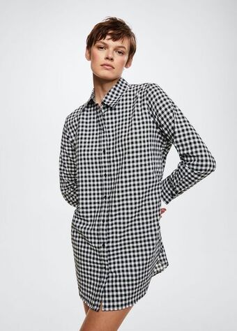 Camicia da notte cotone quadri