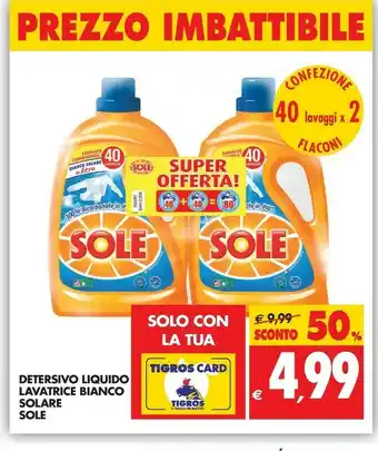 Tigros Sole Detersivo lavatrice offerta