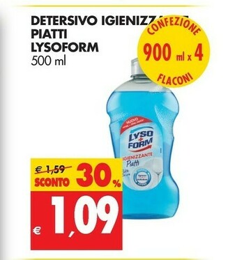 Tigros Lysoform Detersivo piatti offerta