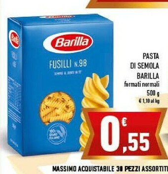 Conad City Barilla Fusilli N°98 500 G(ml) offerta