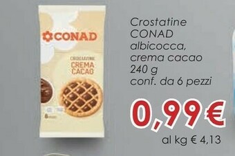 Conad Conad - Crostatine Crema Cacao 240 G(ml) offerta