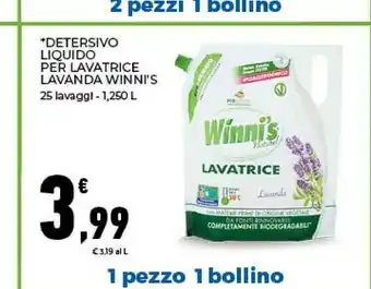 Conad Winni's Detersivo Liquido Per Lavatrice Lavanda offerta