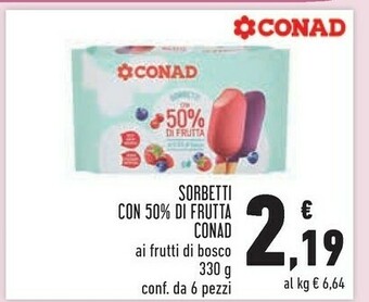 Conad Conad - Sorbetti Ai Frutti Di Bosco 330 G(ml) offerta