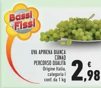 Conad Uva Apirena Bianca Percorso Qualita offerta