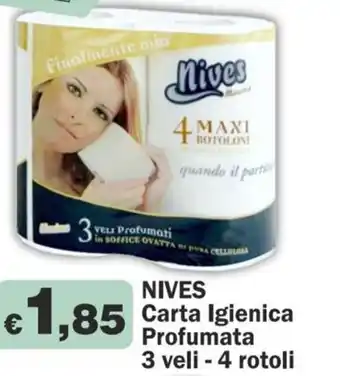 Nives Carta Igienica Profumata 3 veli - 4 rotoli
