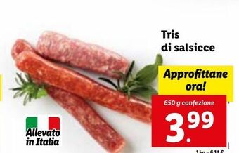 Lidl Tris di salsicce offerta