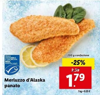 Lidl Merluzzo d'alaska panato offerta