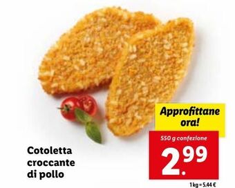 Lidl Cotoletta croccante di pollo offerta