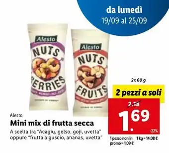 Lidl Mini mix di frutta secca offerta