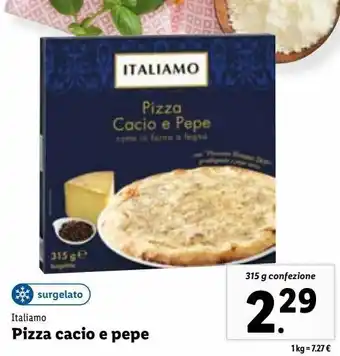 Lidl Pizza cacio e pepe offerta