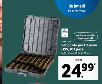 Lidl Set punte per trapano hss, 107 pezzi offerta