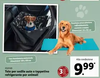 Lidl Telo per sedie auto o tappetino refrigerante per animali offerta