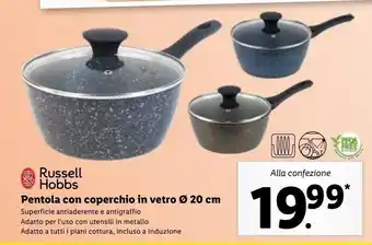 Lidl Pentola con coperchio in vetro 20 cm offerta