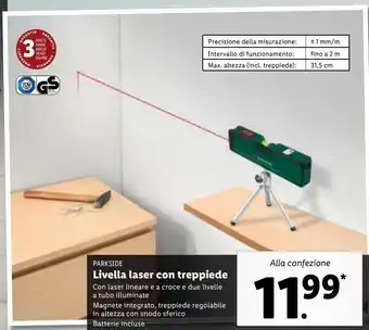 Lidl Livella laser con treppiede offerta