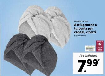 Asciugamano a turbante per capelli, 2 pezzi