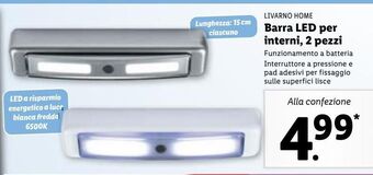 Lidl Barra led per interni, 2 pezzi offerta