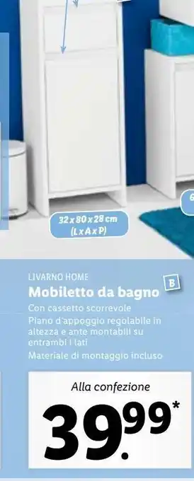 Lidl Mobiletto da bagno offerta