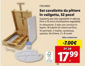 Lidl Set cavalletto da pittore in valigetta, 52 pezzi offerta