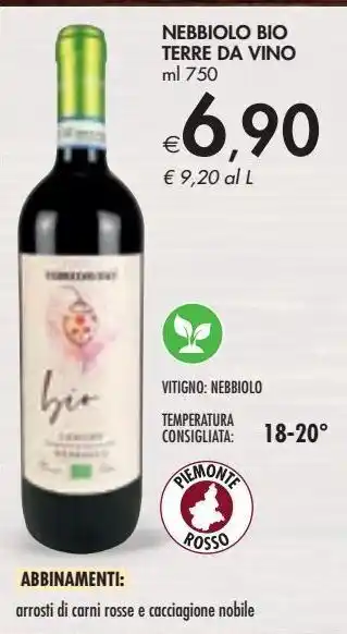 Bennet Nebbiolo bio terre da vino offerta