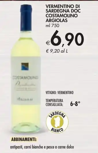 Bennet Vermentino di sardegna doc costamolino argiolas offerta