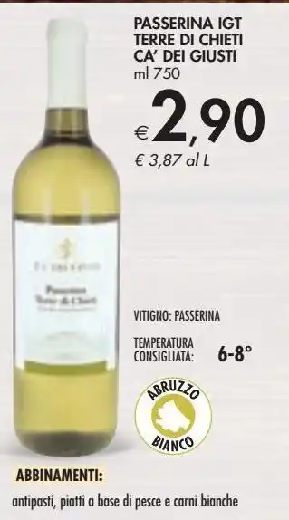 Bennet Passerina igt terre di chieti ca’ dei giusti offerta
