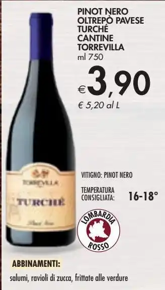 Bennet Pinot nero oltrepò pavese turché cantine torrevilla offerta