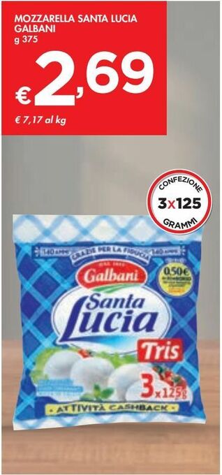 Bennet Mozzarella santa lucia galbani offerta