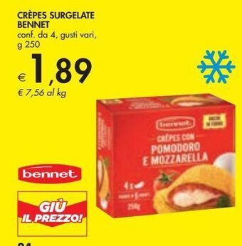 Bennet Crèpes surgelate bennet offerta