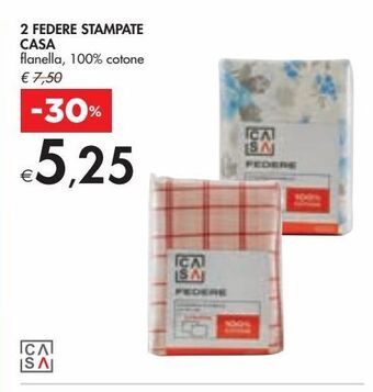 Bennet 2 federe stampate casa offerta
