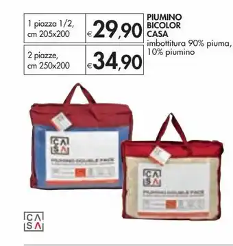 Bennet Piumino bicolor casa - 1 piazza 1/2 cm 205x200 offerta